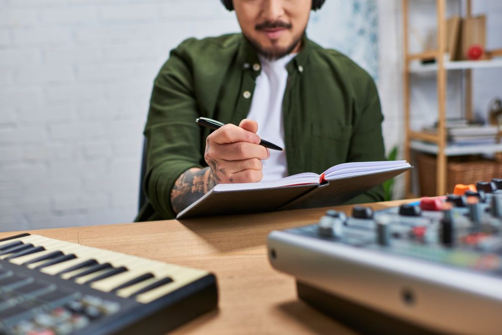 What information is typically included in a professional musician biography database?
